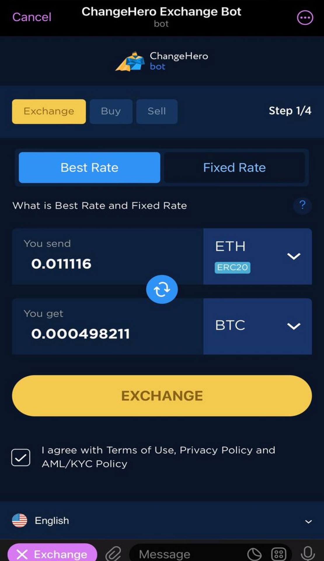 ChangeHero Bot App Image