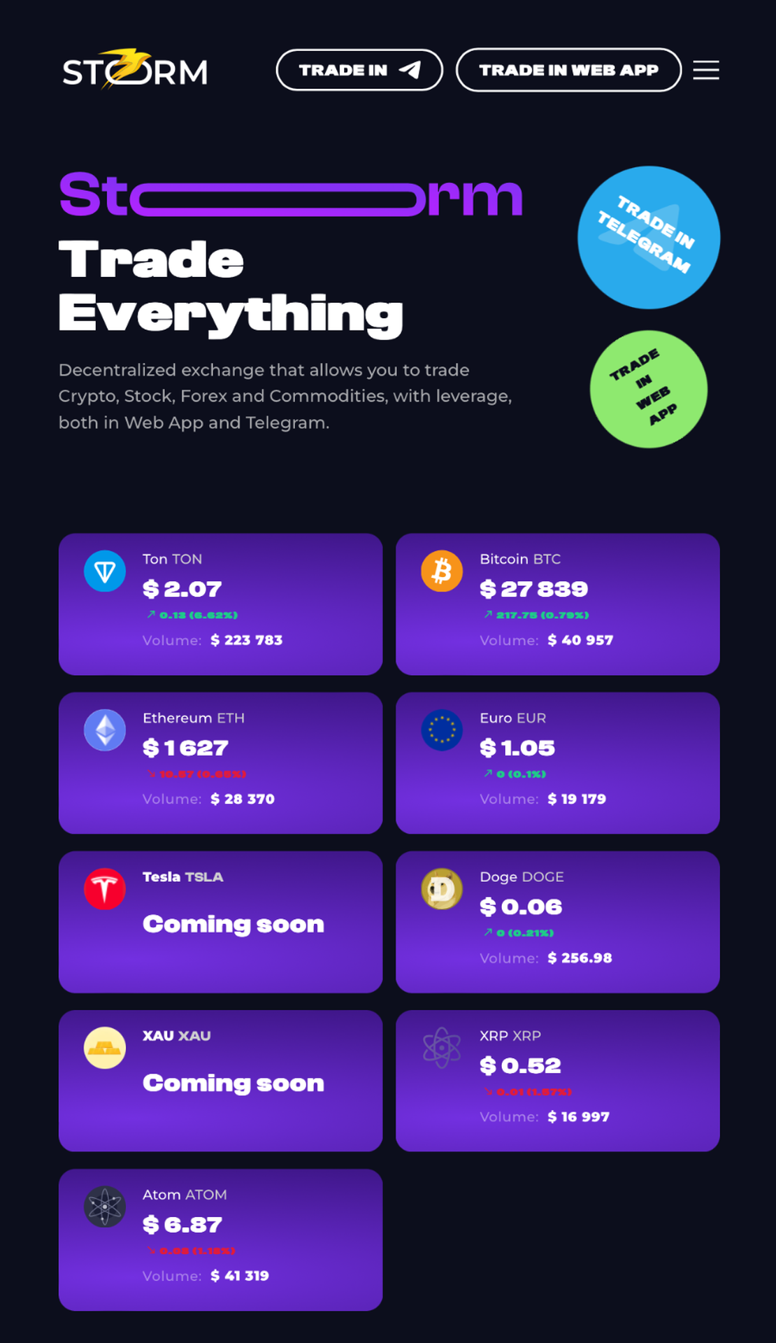 Storm Trade App Image