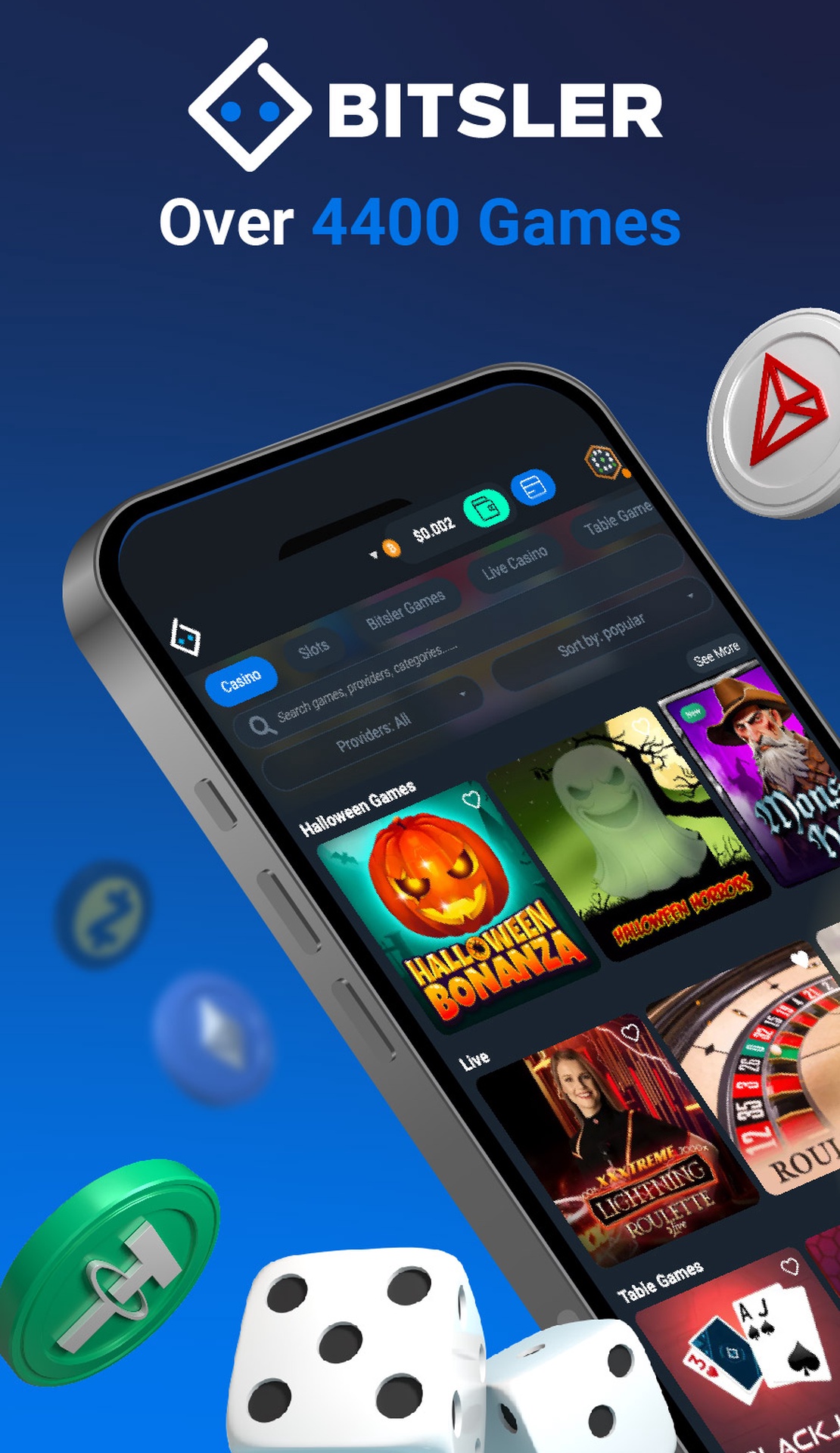 Bitsler.com Casino App Image
