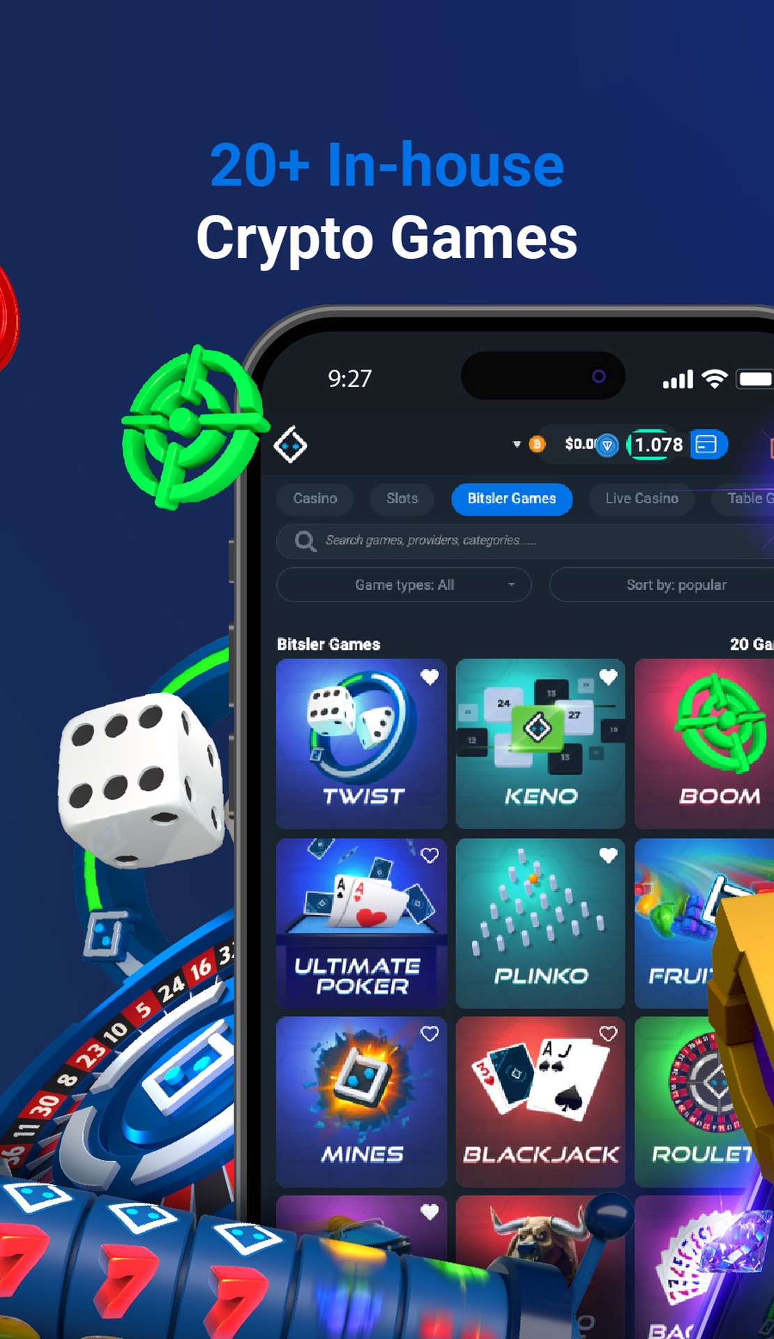 Bitsler.com Casino App Image