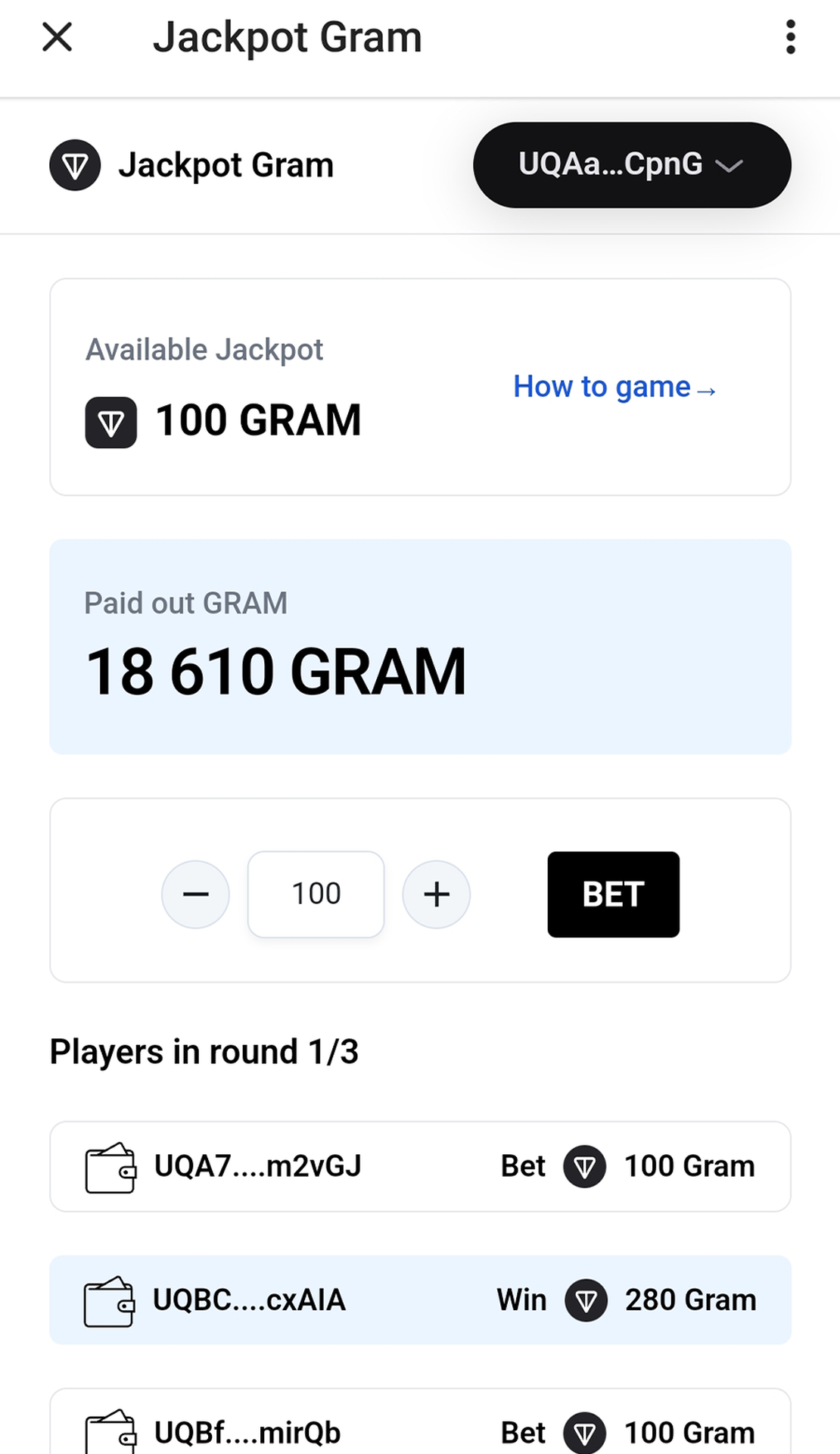 Jackpot Gram App Image