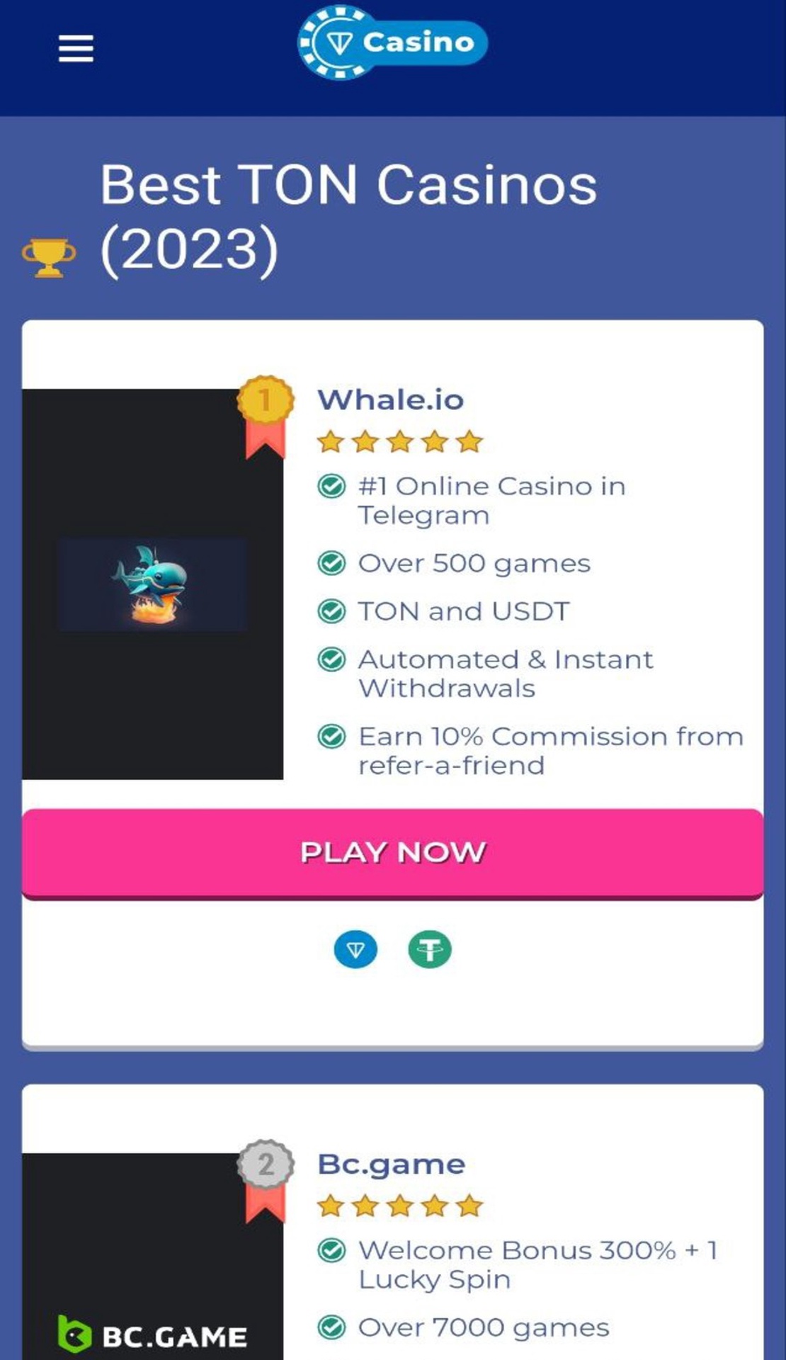 TONcasinos 🎰 App Image