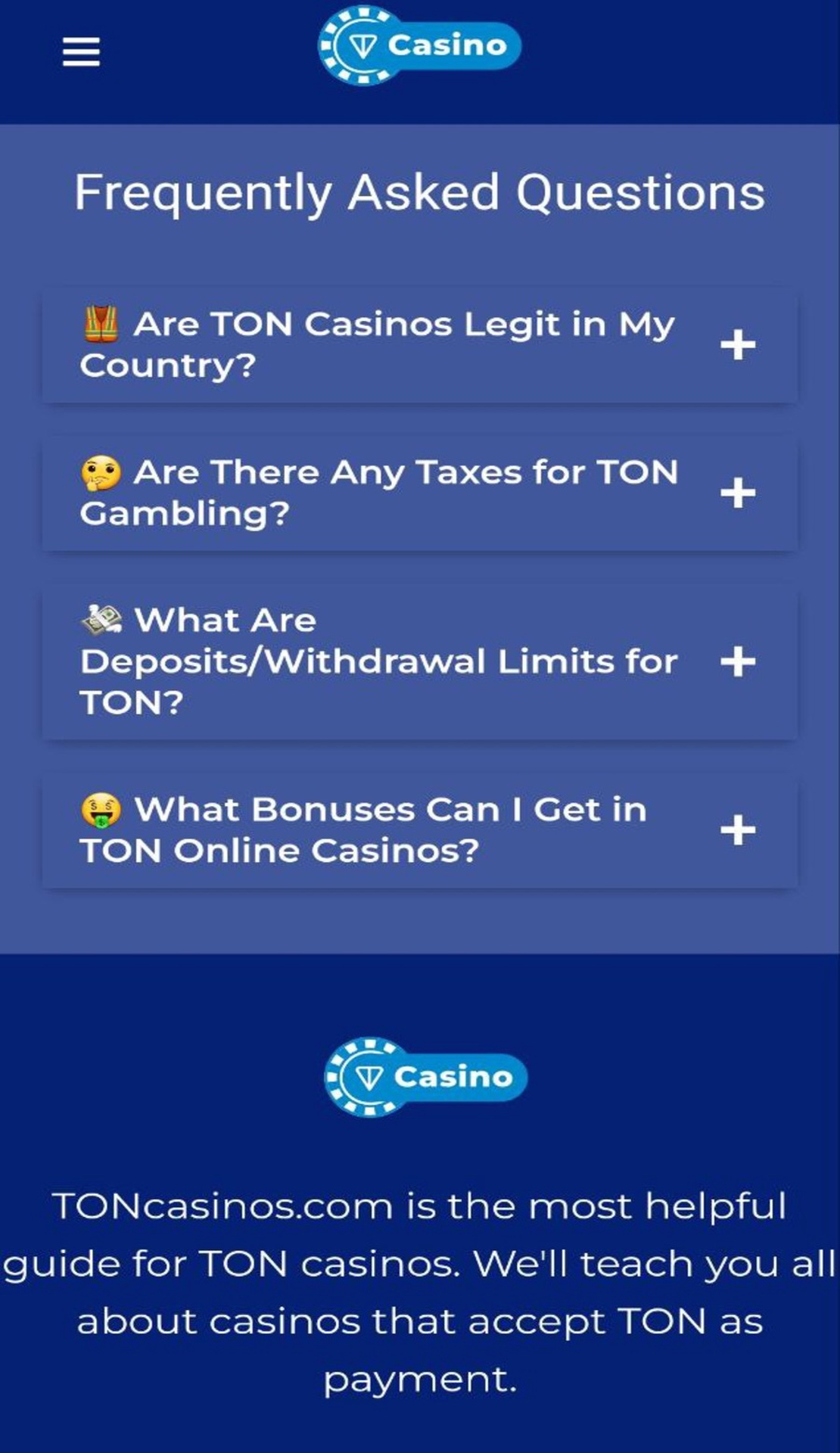 TONcasinos 🎰 App Image
