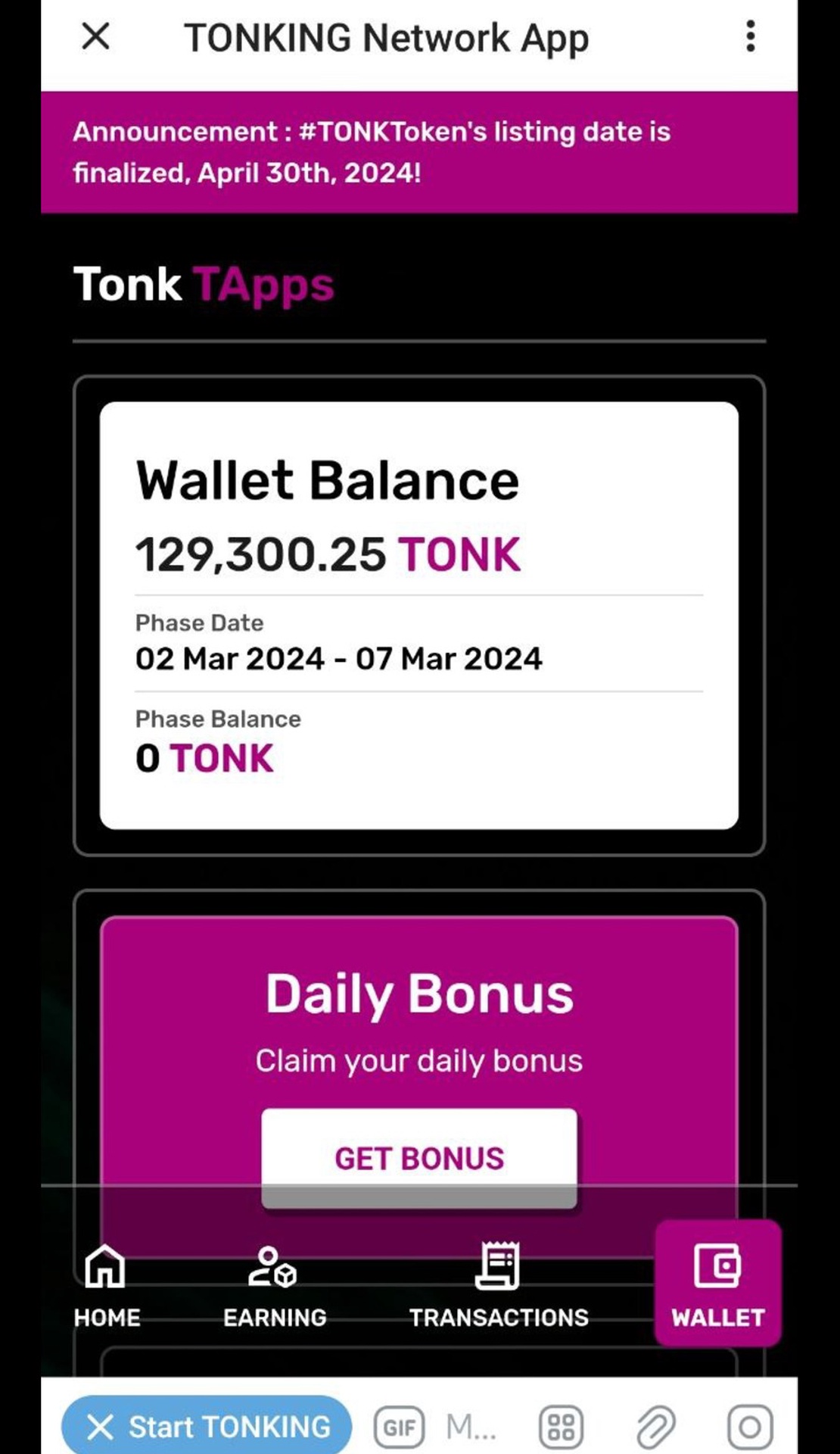 TONKING Network App Image