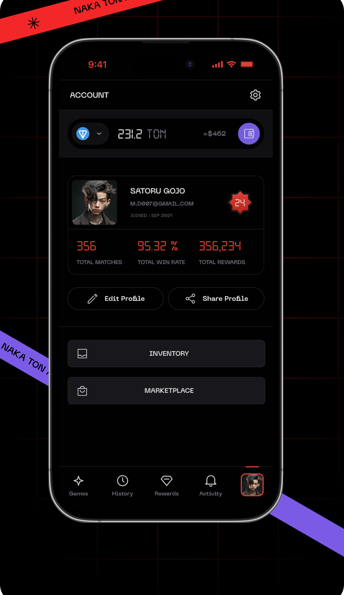 Nakamoto Games App Image