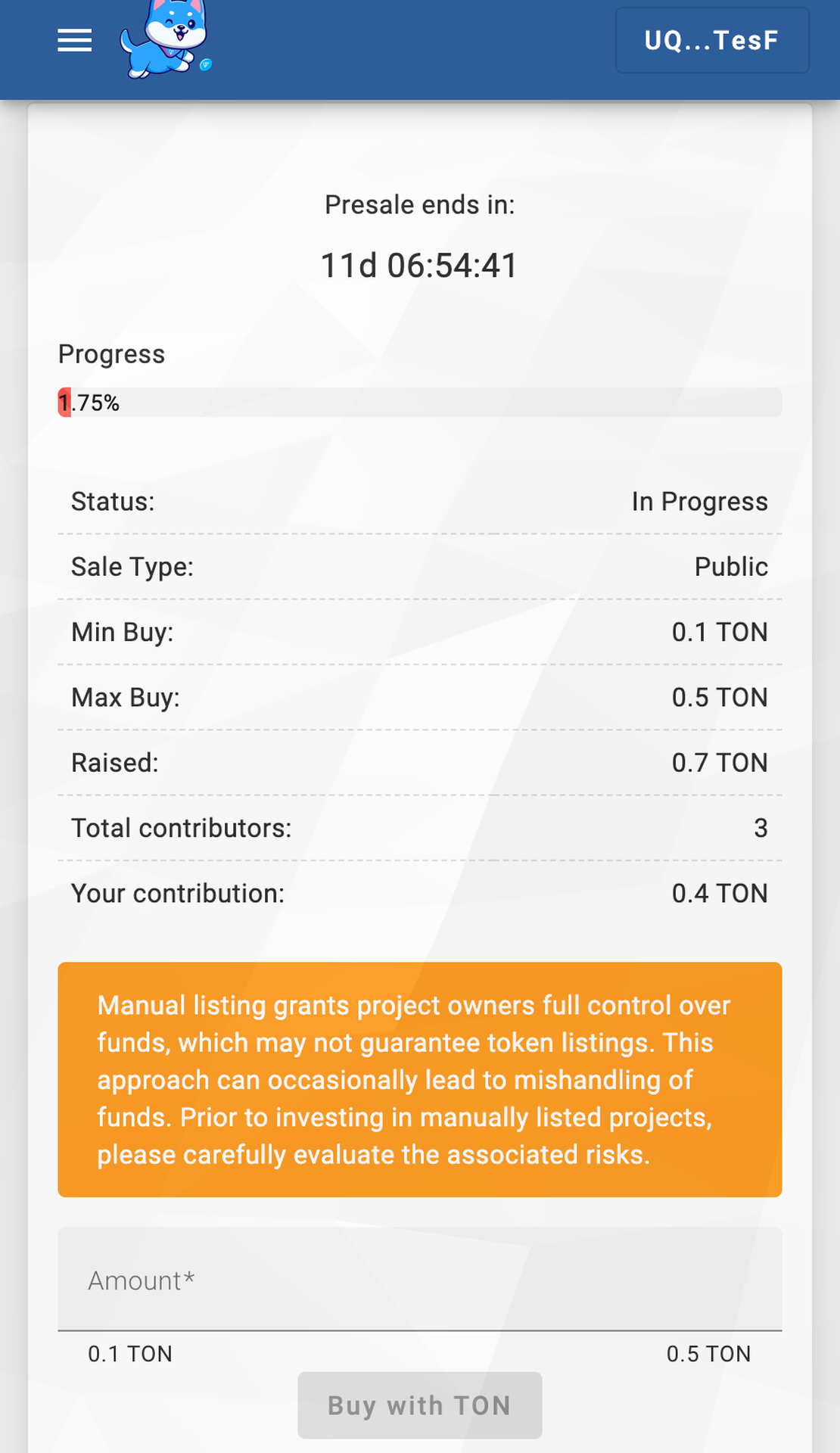 TON INU Launchpad App Image