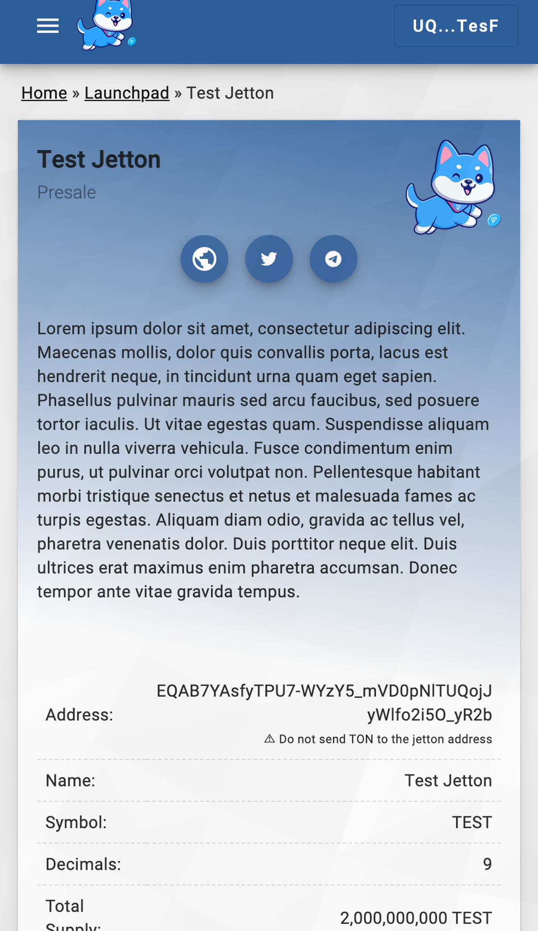 TON INU Launchpad App Image