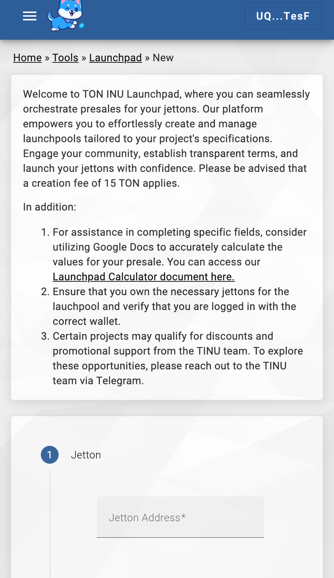 TON INU Launchpad App Image