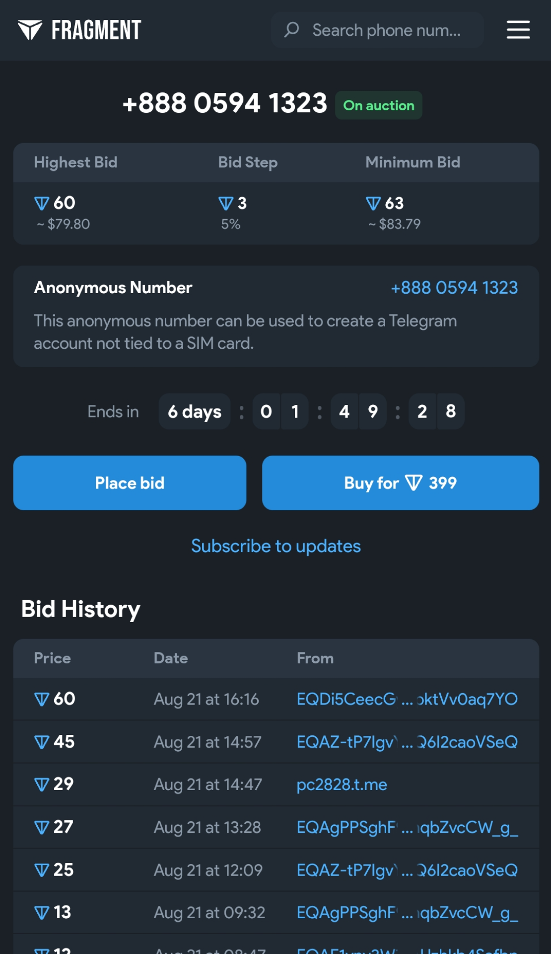 Telegram Numbers App Image