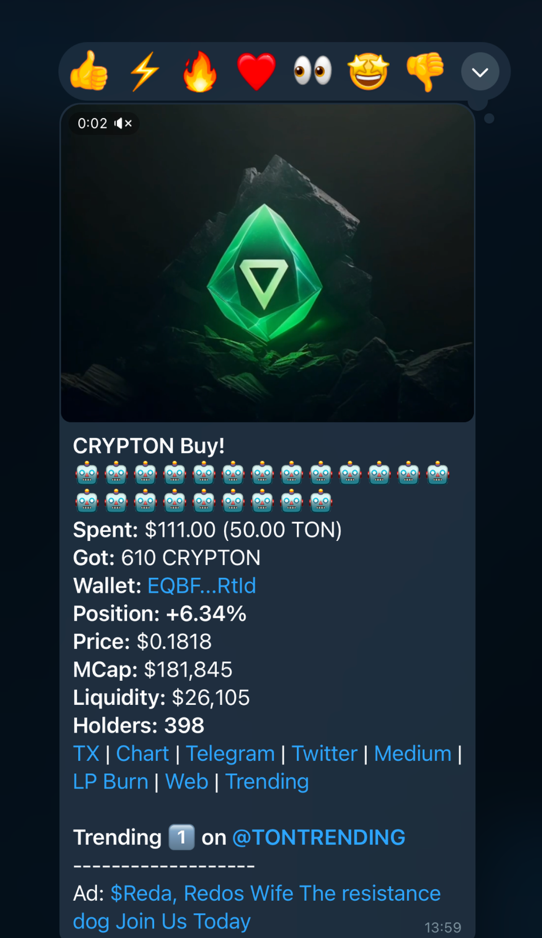 Crypton Buy Bot App Image