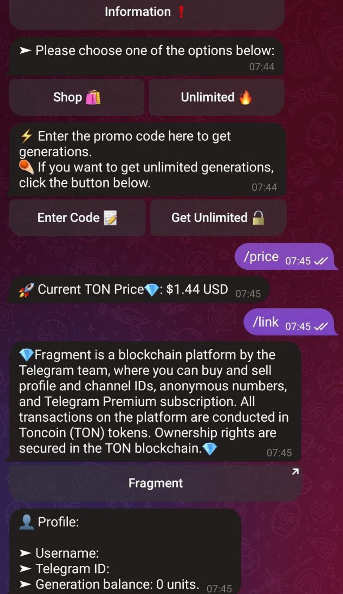 Fragment Neuro Bot App Image
