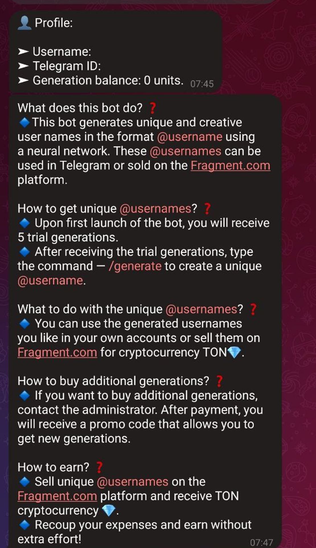 Fragment Neuro Bot App Image