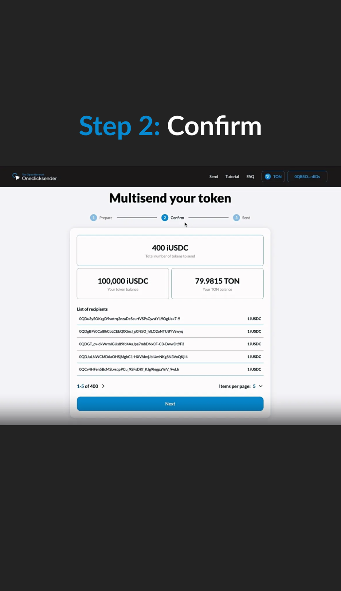 Oneclicksender App Image