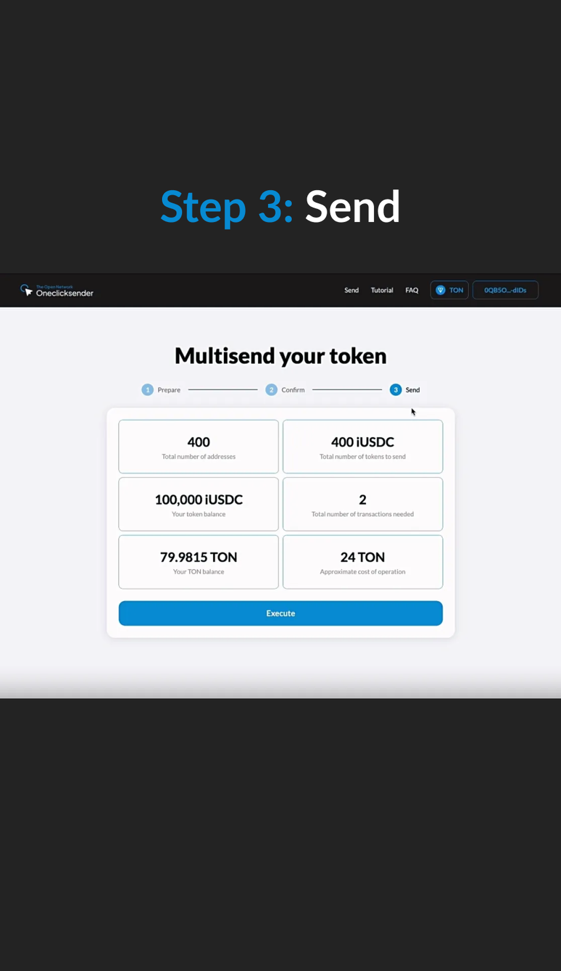 Oneclicksender App Image